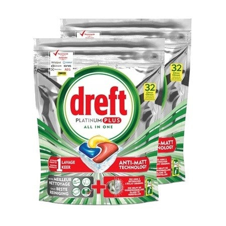 Dreft Platinum Plus Citron Duopack 2x32pcs 992g