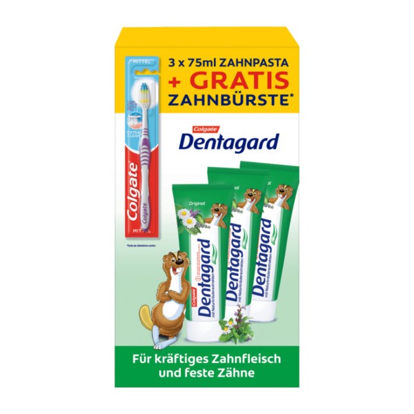 Colgate Dentagard Original 3x75ml + Brush