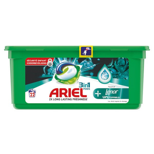 Ariel 3in1 Pods Lenor Unstoppables Caps 22p 596g