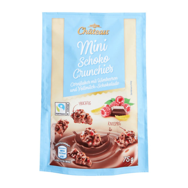 Chateau Mini Schoko Crunchies Himbeeren Milch 75g