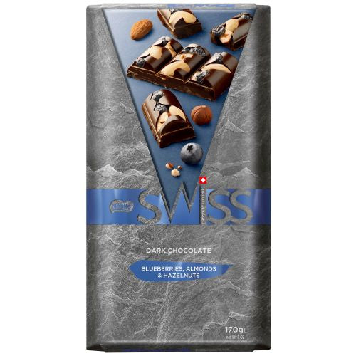 Nestle Swiss Dark Blueberries Almonds Hazelnu 170g