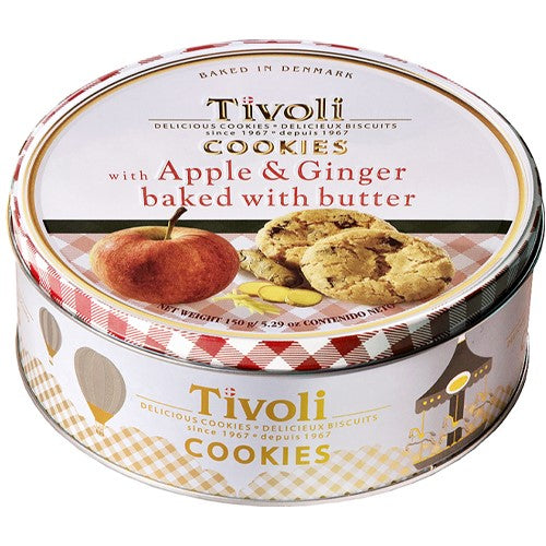 Tivoli Apple Ginger Biscuits. Can 150g