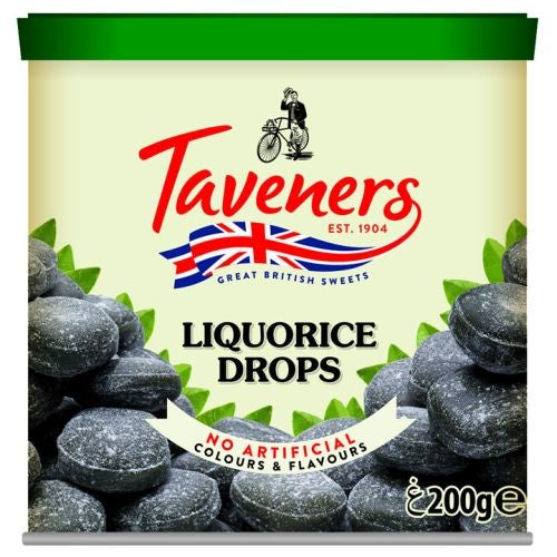 Taveners Liquorice Drops 200g