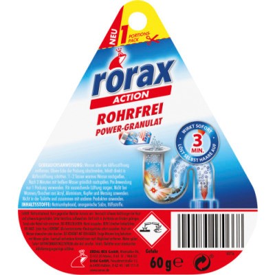 Rorax Rohrfrei Drain Cleaner 1 Serving 60g