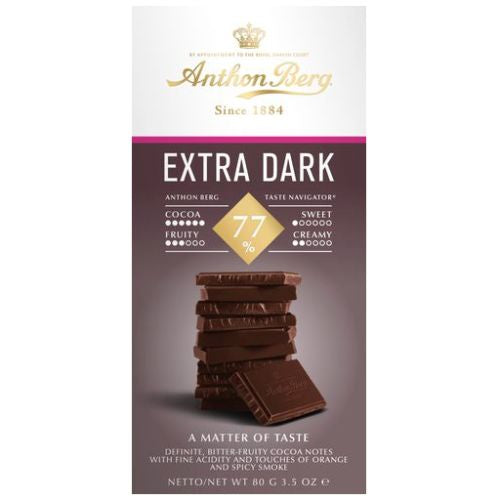 Anthon Berg Extra Dark 77% Cocoa Chocolate 80g