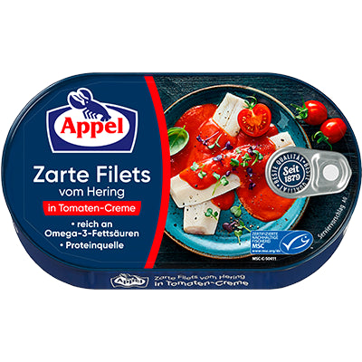 Appel Hering Filets Tomaten Creme 200g