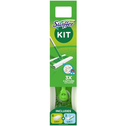 Swiffer Kit Mop + Wipes 8 Dry + 3 Wet