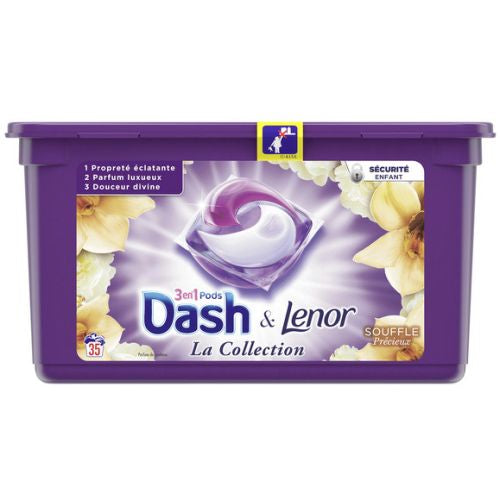 Dash 3en1 Lenor Pods Souffle Precieux 35p 959g