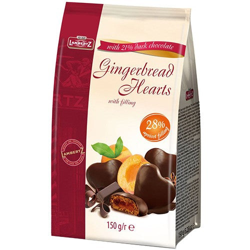 Lambertz Gingerbread Hearts Apricot Dark 150g