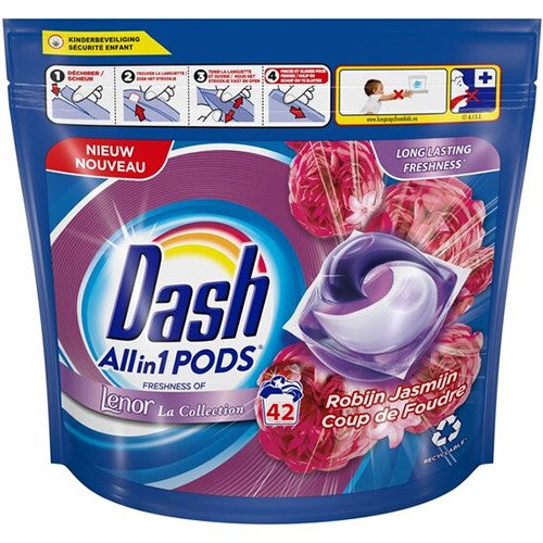 Dash All in 1 Pods Lenor Robijn Jasmijn 42p 1kg