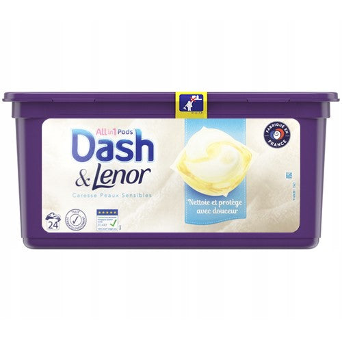 Dash Lenor All in 1 Pods Peaux Sensibles 24p 580g