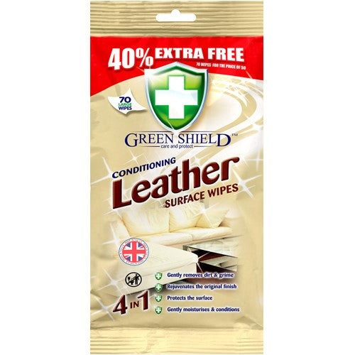Green Shield Leather Wipes 70pcs