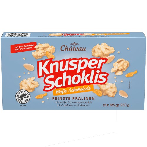 Chateau Knusper Schoklis Weisse Schokolade 250g