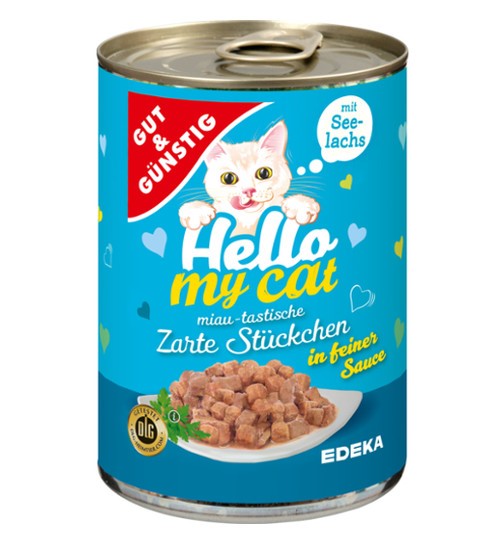 G&G Hello My Cat Zarte Stuckchen Seelachs 415g