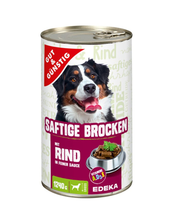 G&G Saftige Brocken Rind for Dog Can 1240g